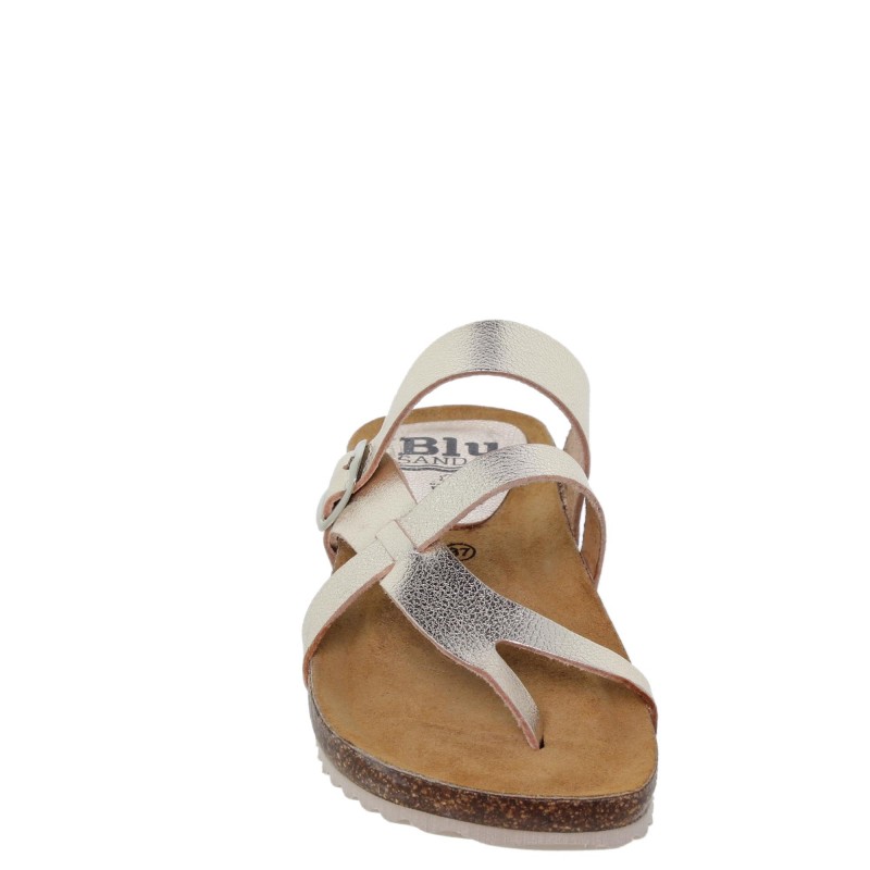 42108930BLU - Sandalia Señora Piel Platino