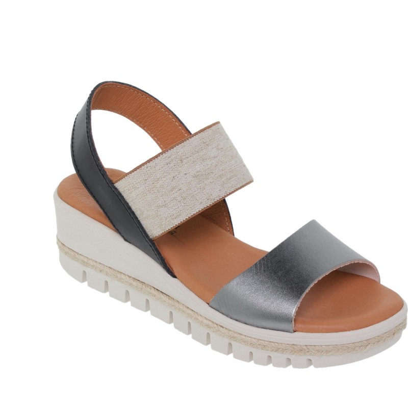43401260BLU - Sandalia Señora Piel Plomo