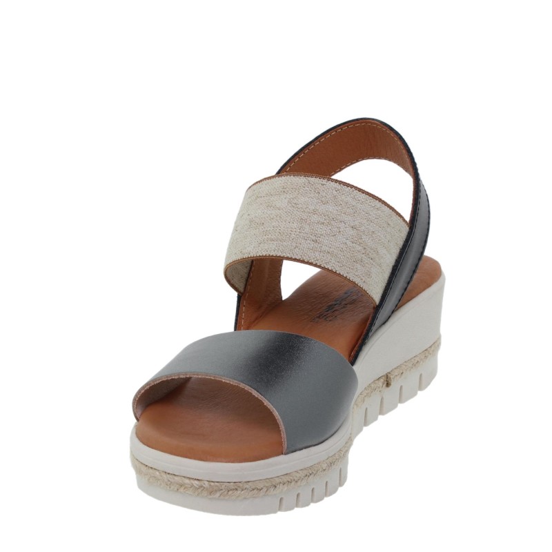 43401260BLU - Sandalia Señora Piel Plomo
