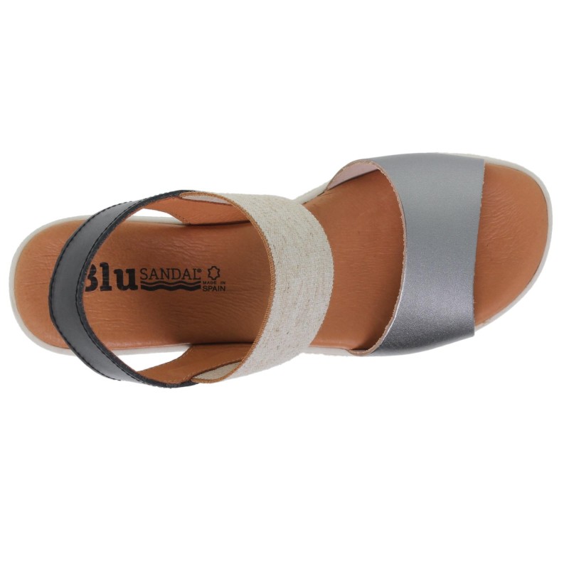 43401260BLU - Sandalia Señora Piel Plomo