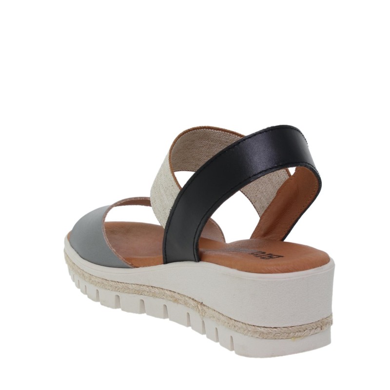 43401260BLU - Sandalia Señora Piel Plomo