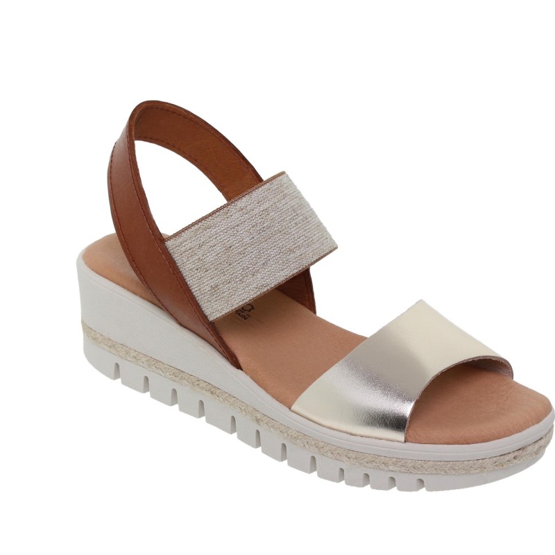 43401260BLU - Sandalia Señora Piel Platino
