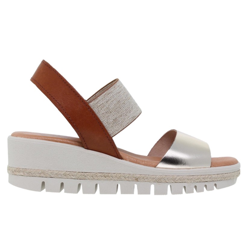 43401260BLU - Sandalia Señora Piel Platino