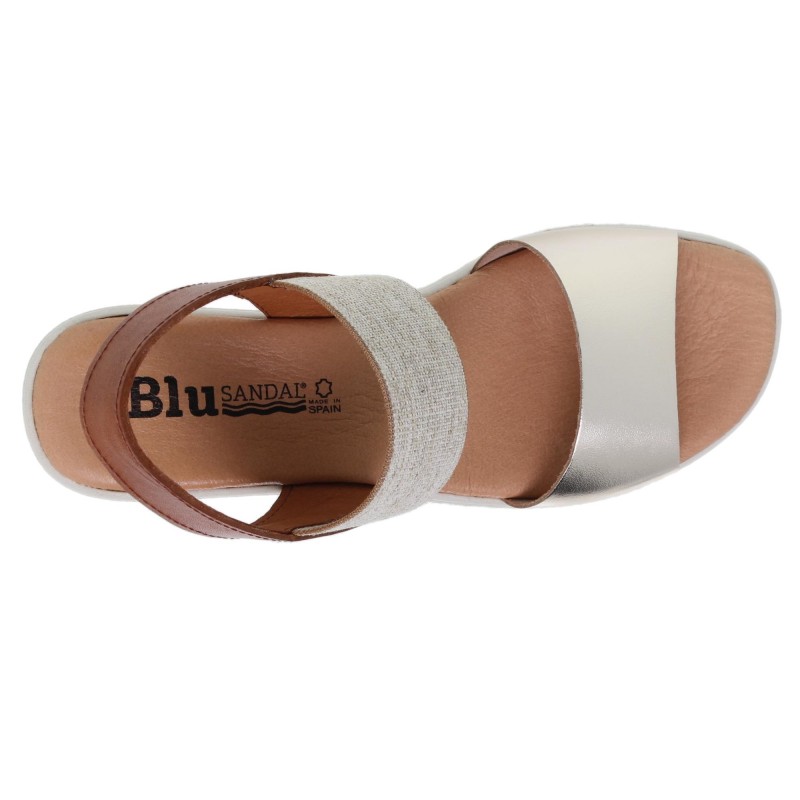 43401260BLU - Sandalia Señora Piel Platino