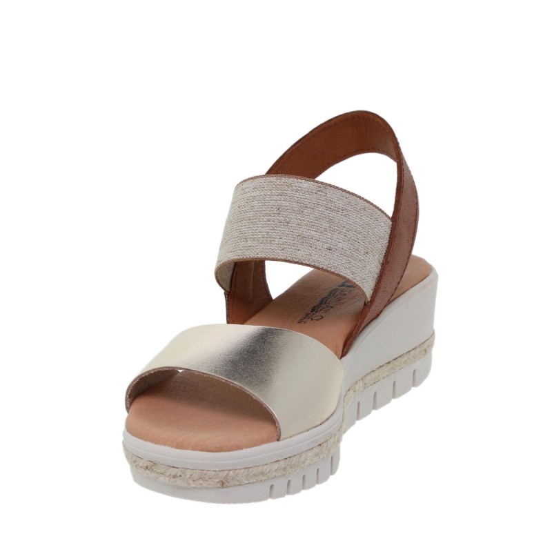 43401260BLU - Sandalia Señora Piel Platino