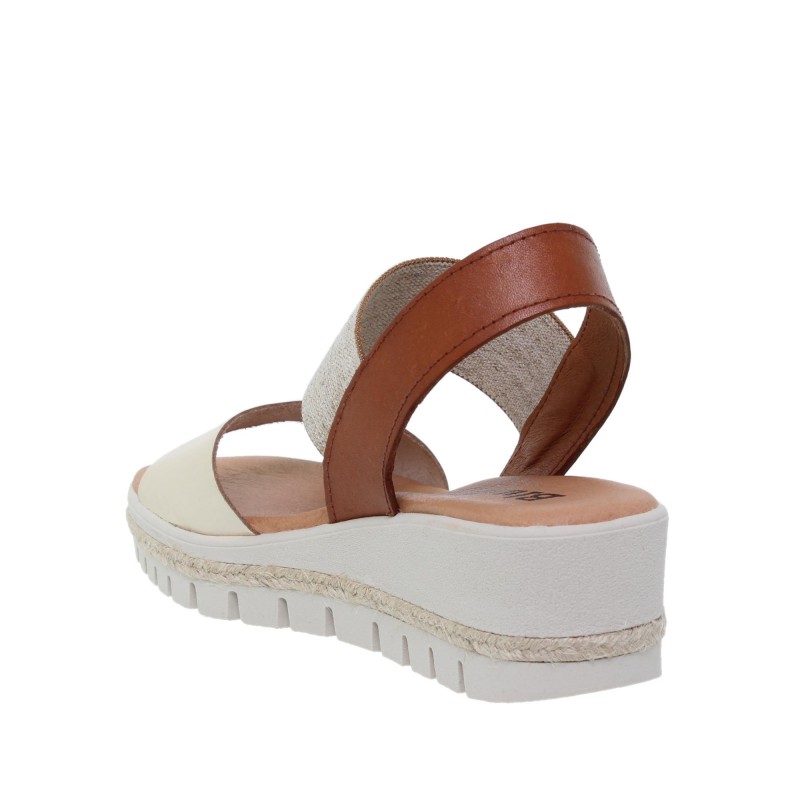43401260BLU - Sandalia Señora Piel Platino
