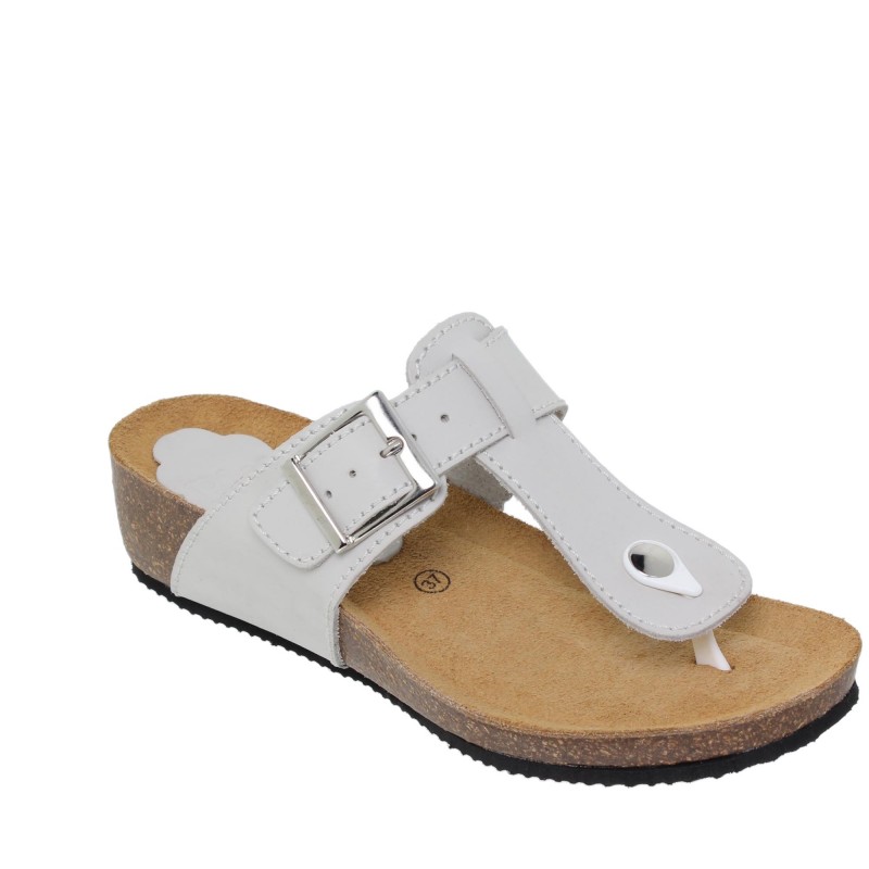 6810714BLU - Sandalia Señora Piel Blanco