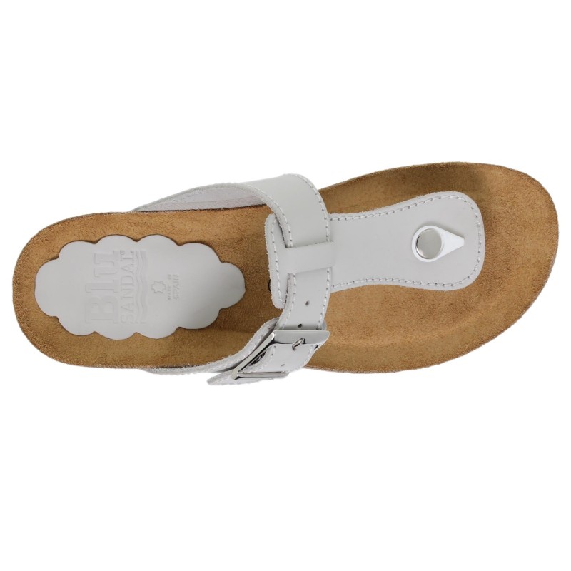 6810714BLU - Sandalia Señora Piel Blanco
