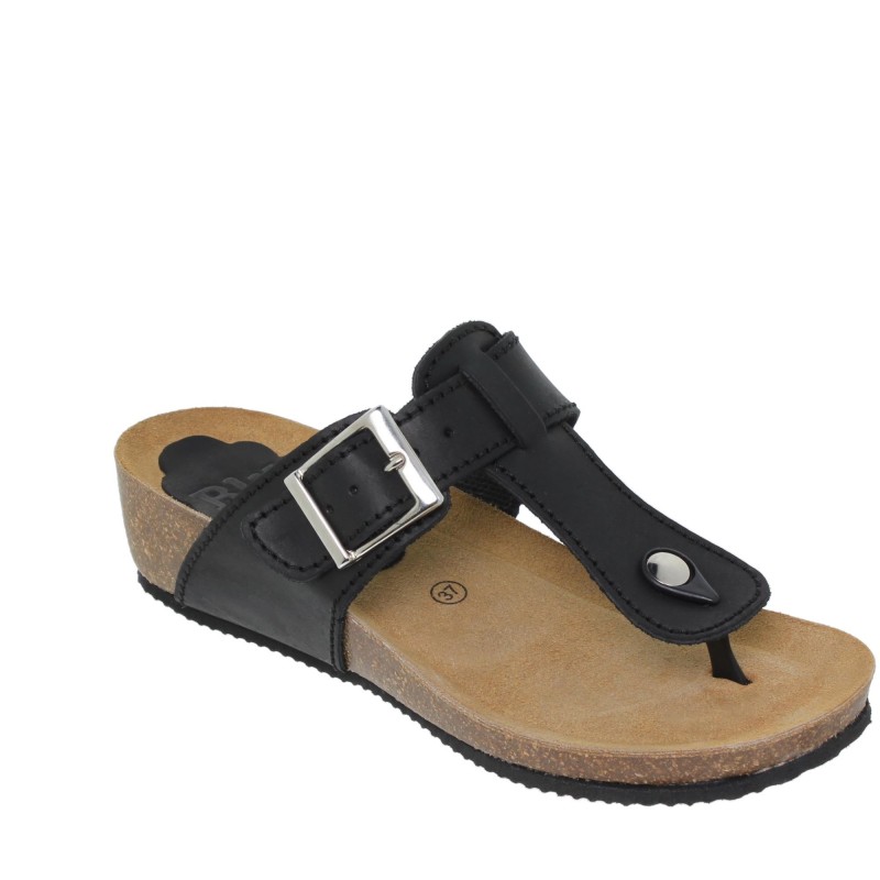 6810714BLU - Sandalia Señora Piel Negro