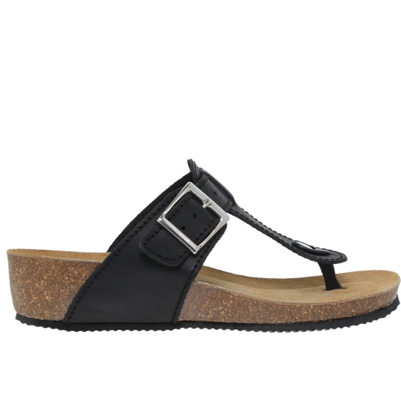 6810714BLU - Sandalia Señora Piel Negro