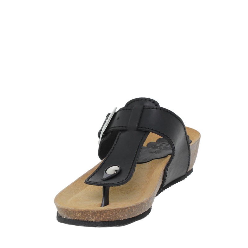 6810714BLU - Sandalia Señora Piel Negro