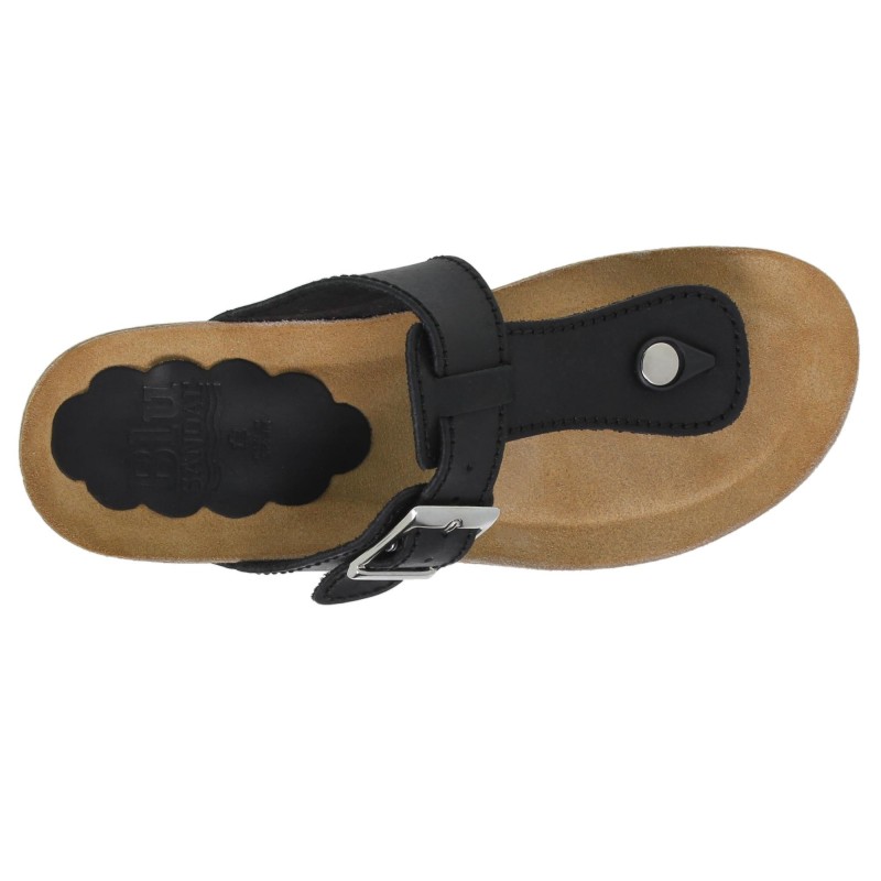 6810714BLU - Sandalia Señora Piel Negro
