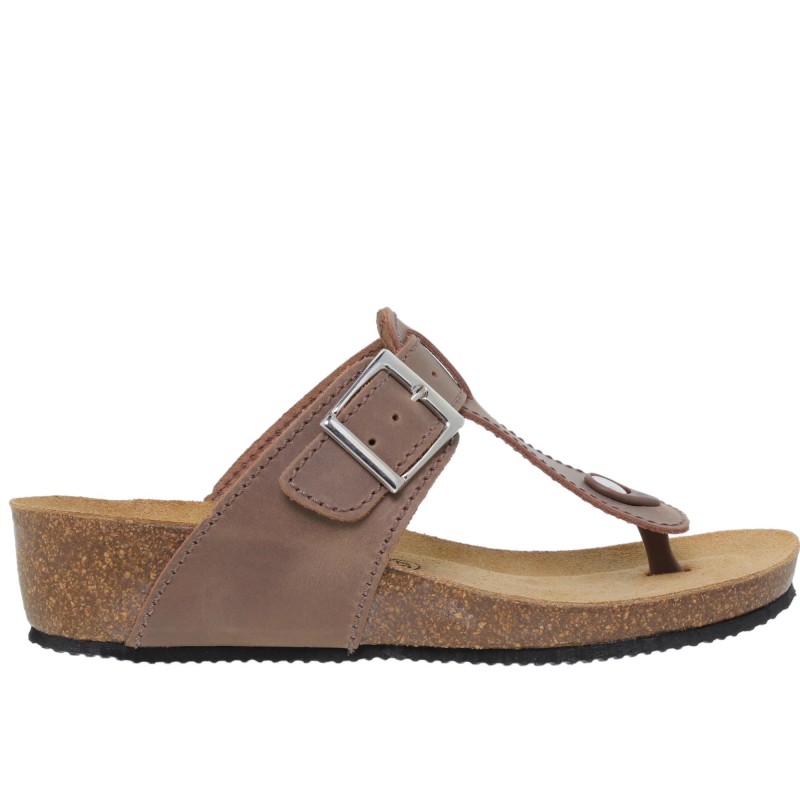 6810714BLU - Sandalia Señora Piel Taupe