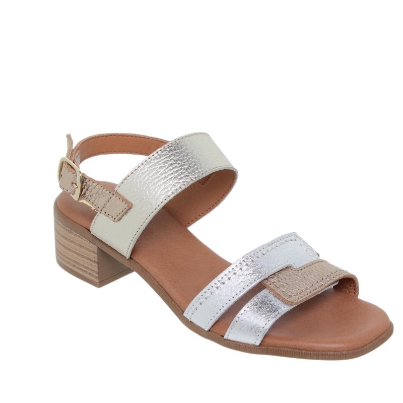 499014504BLU - Sandalia Señora Piel Metal