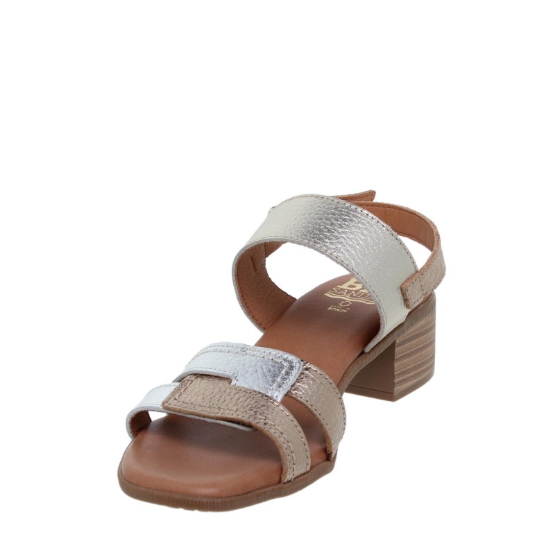 499014504BLU - Sandalia Señora Piel Metal