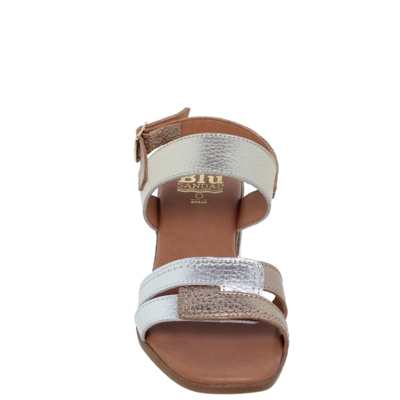 499014504BLU - Sandalia Señora Piel Metal
