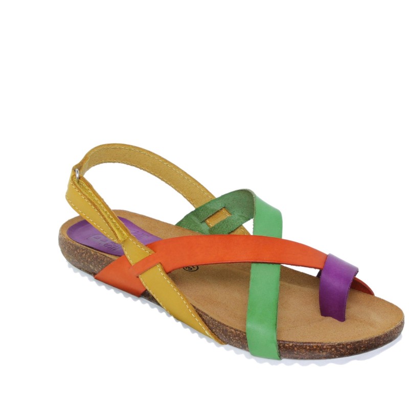14708300BLU - Sandalia Señora Piel Multicolor