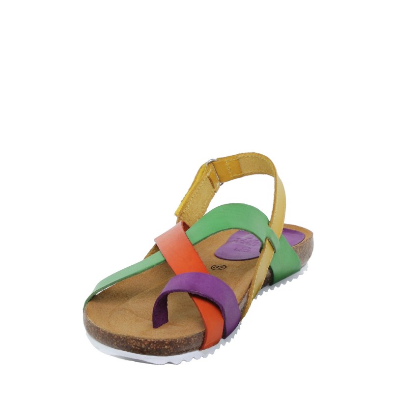 14708300BLU - Sandalia Señora Piel Multicolor