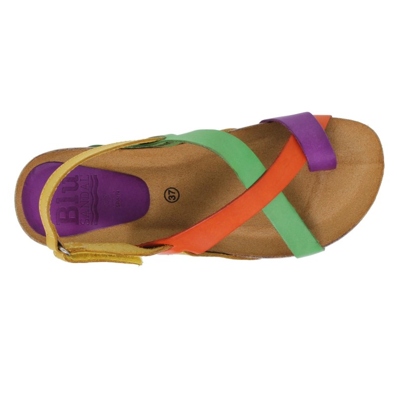 14708300BLU - Sandalia Señora Piel Multicolor