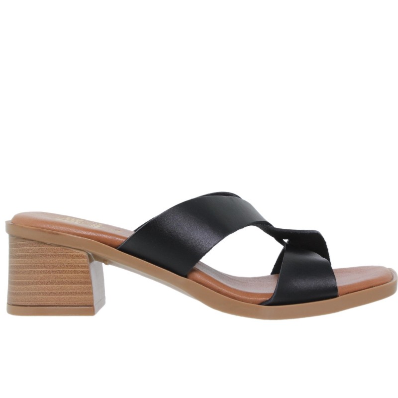 213012381BLU - Sandalia Señora Piel Negro