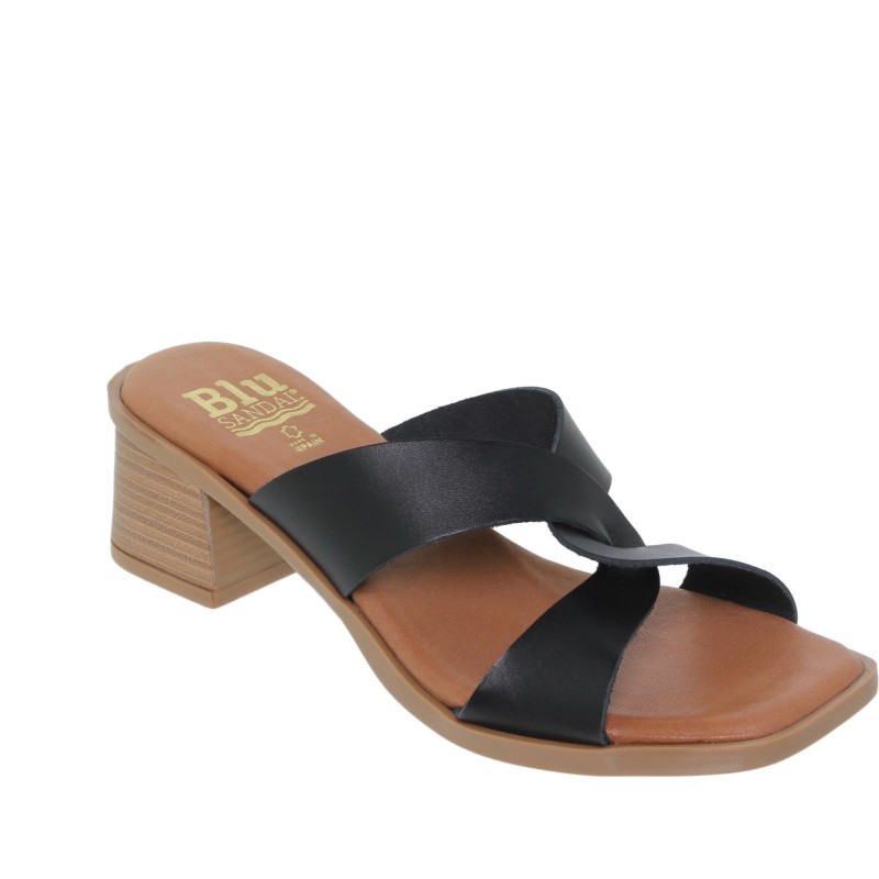 213012381BLU - Sandalia Señora Piel Negro