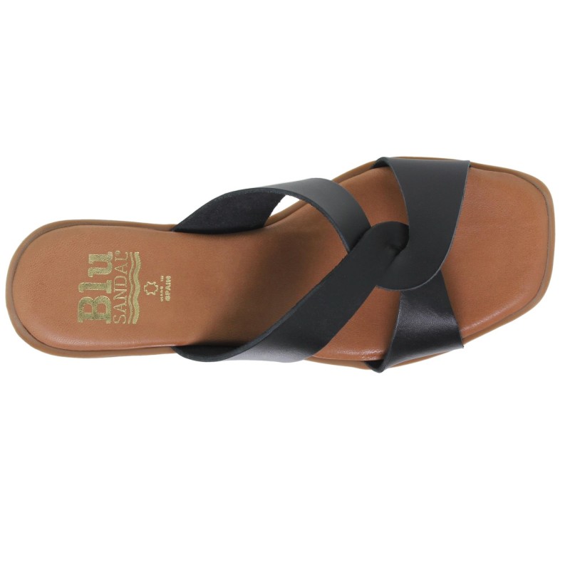213012381BLU - Sandalia Señora Piel Negro