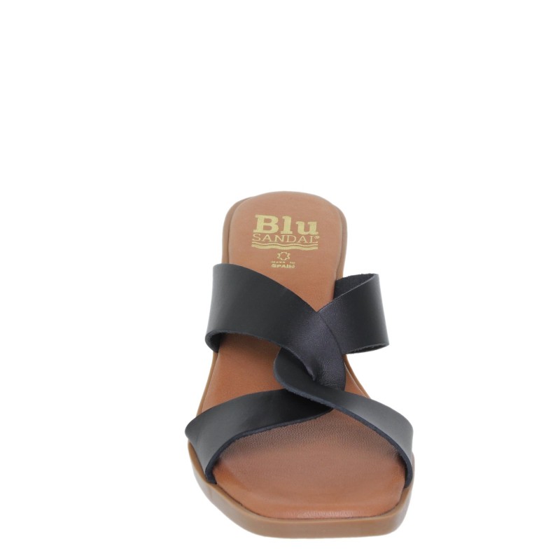 213012381BLU - Sandalia Señora Piel Negro