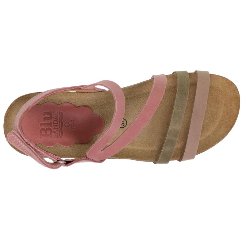 9290422BLU - Sandalia Cuña Mujer Multicolor
