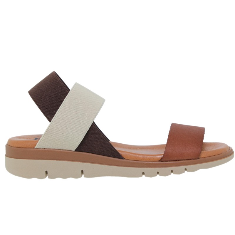 8380251033BLU - Sandalia Plana Mujer Multicuero