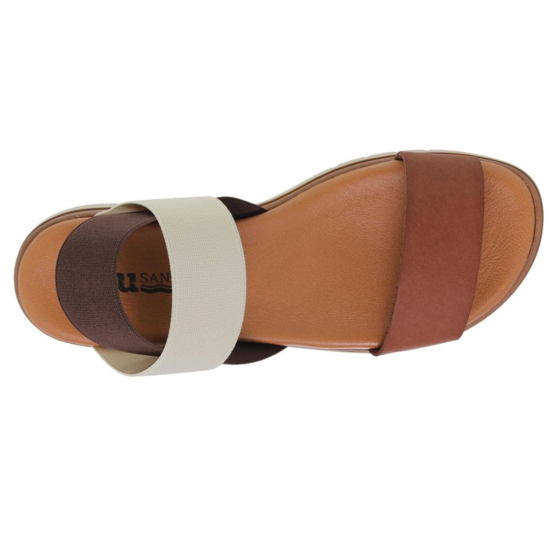 8380251033BLU - Sandalia Plana Mujer Multicuero