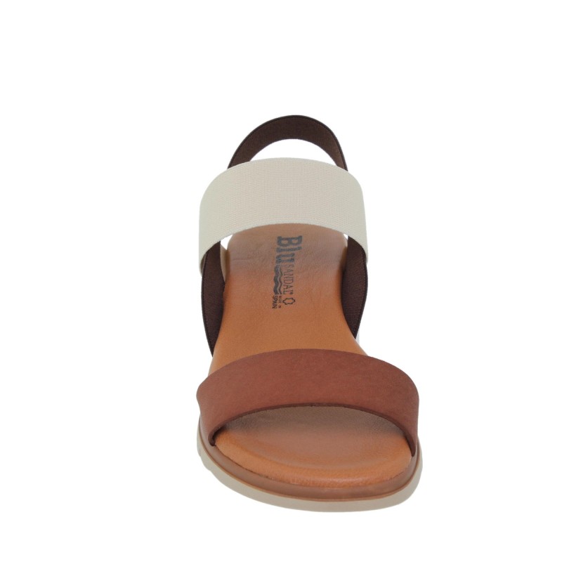 8380251033BLU - Sandalia Plana Mujer Multicuero