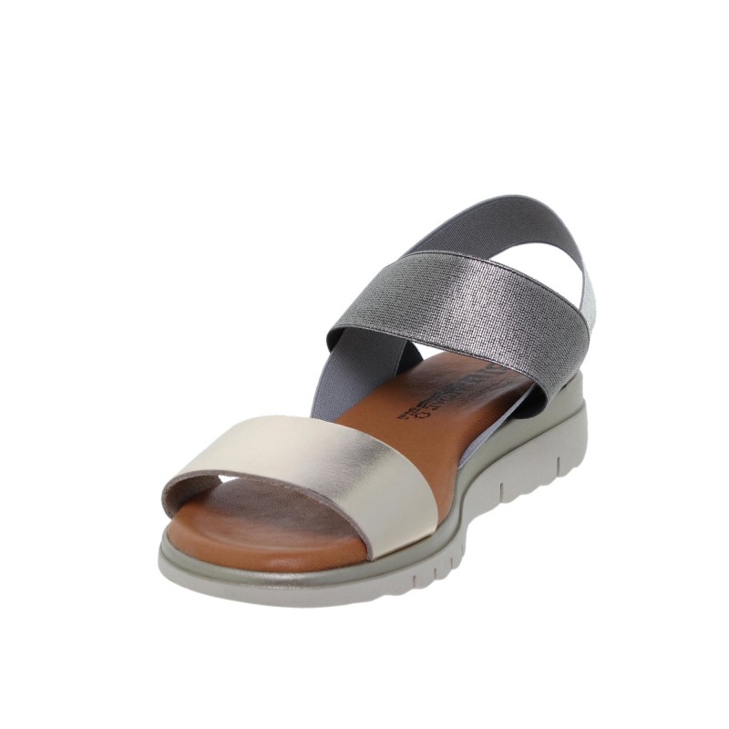 8380251033BLU - Sandalia Cuña Mujer Metal