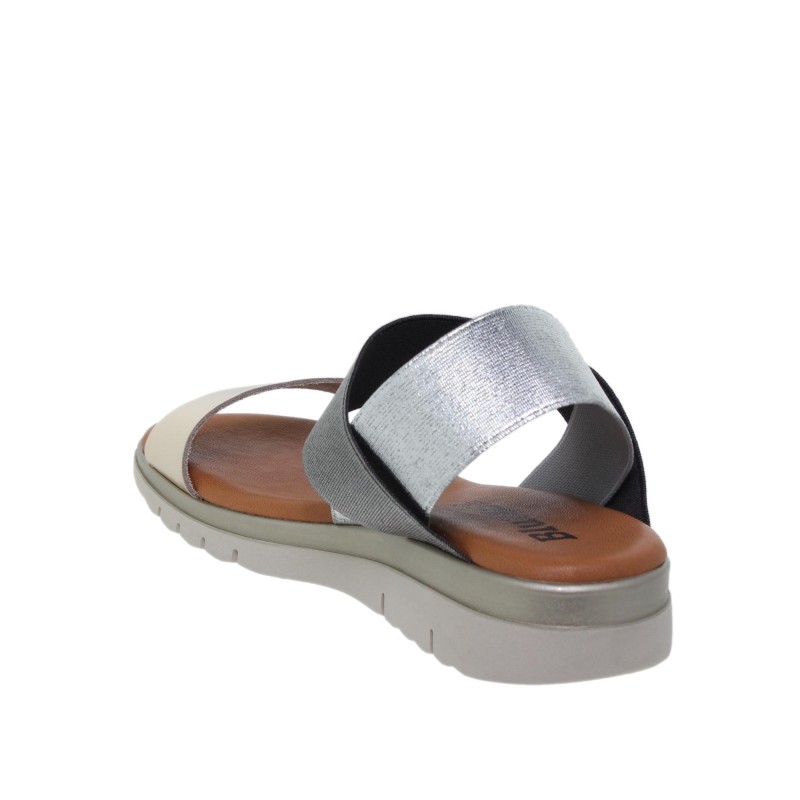 8380251033BLU - Sandalia Cuña Mujer Metal