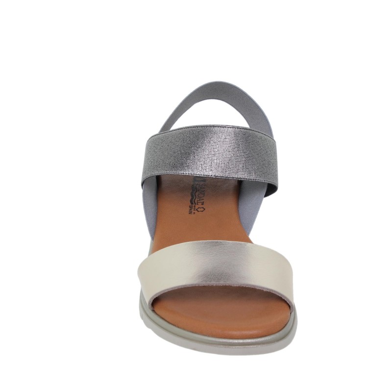 8380251033BLU - Sandalia Cuña Mujer Metal