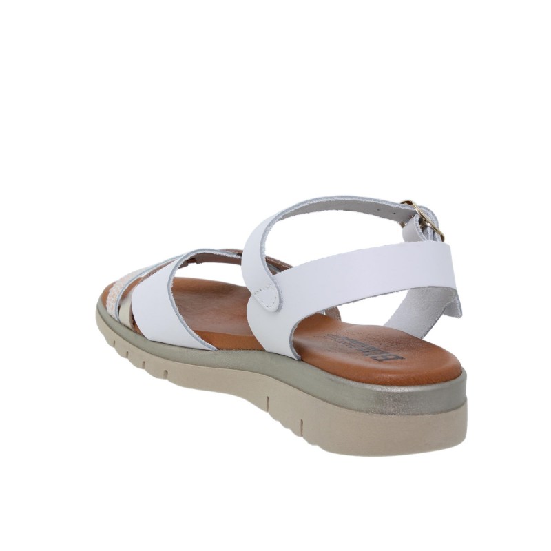 9460251063BLU - Sandalia Plana mujer blanco