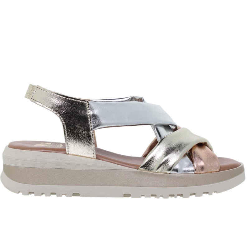 876012303BLU - Sandalia cuña mujer Metal