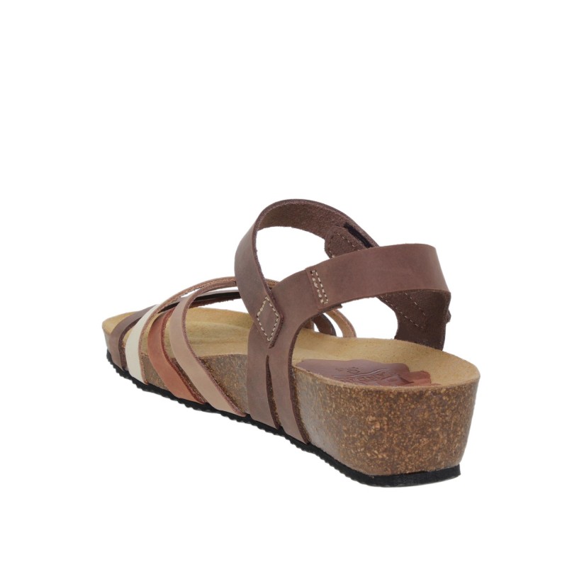 5190423BLU - Sandalia cuña mujer multicuero