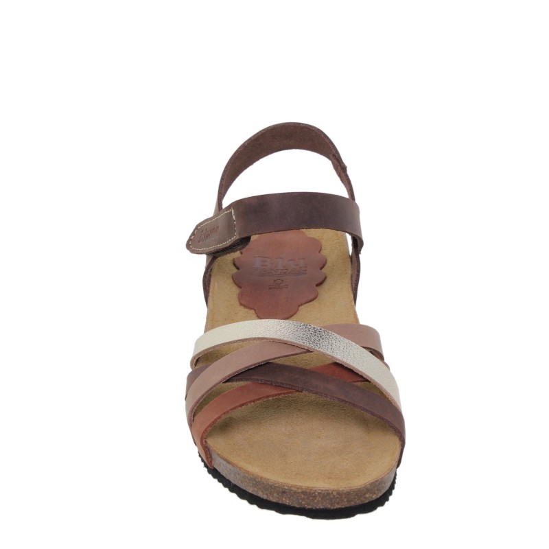 5190423BLU - Sandalia cuña mujer multicuero