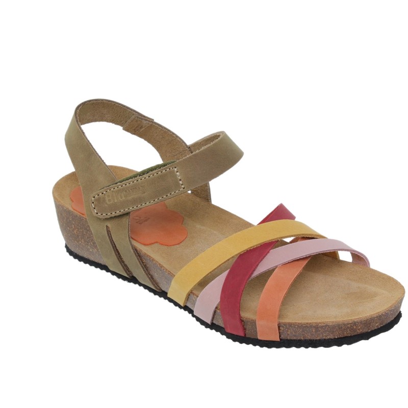 5190423BLU - Sandalia cuña mujer multicolor