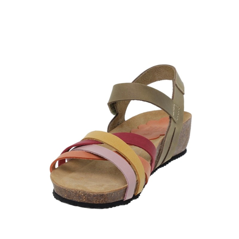 5190423BLU - Sandalia cuña mujer multicolor