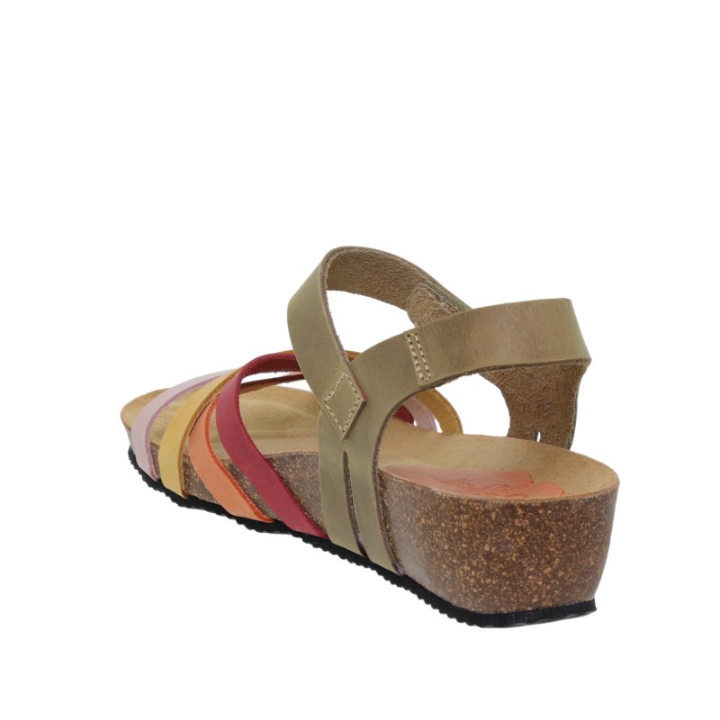 5190423BLU - Sandalia cuña mujer multicolor