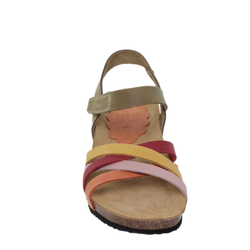 5190423BLU - Sandalia cuña mujer multicolor