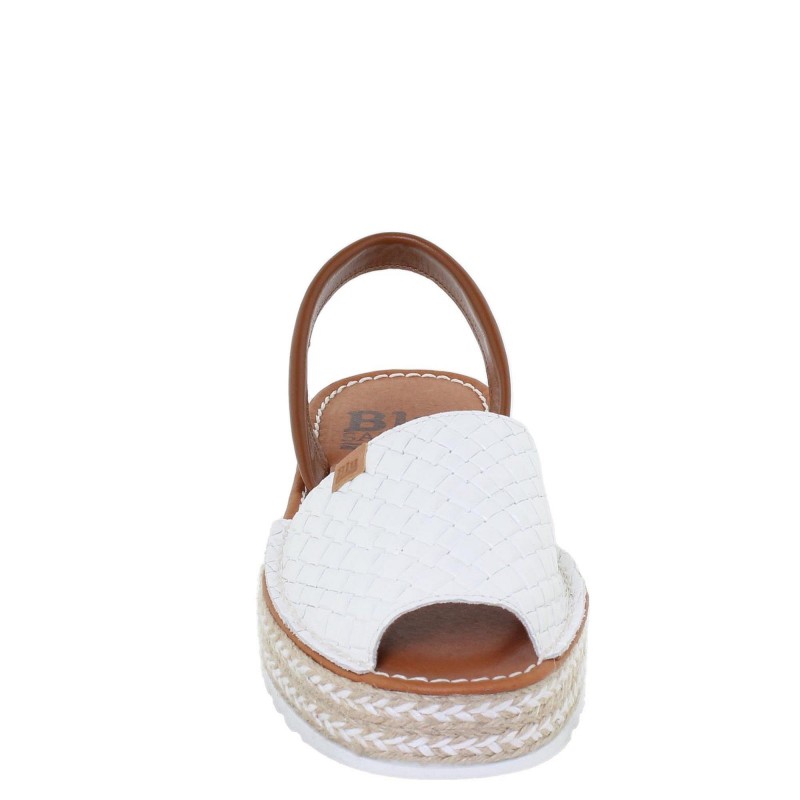 10462BLU - Menorquina Plana Mujer Blanco