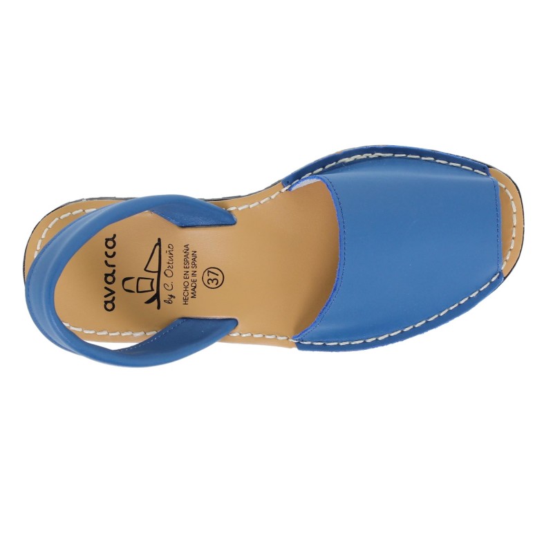 201 - Menorquina Plana Mujer Azul