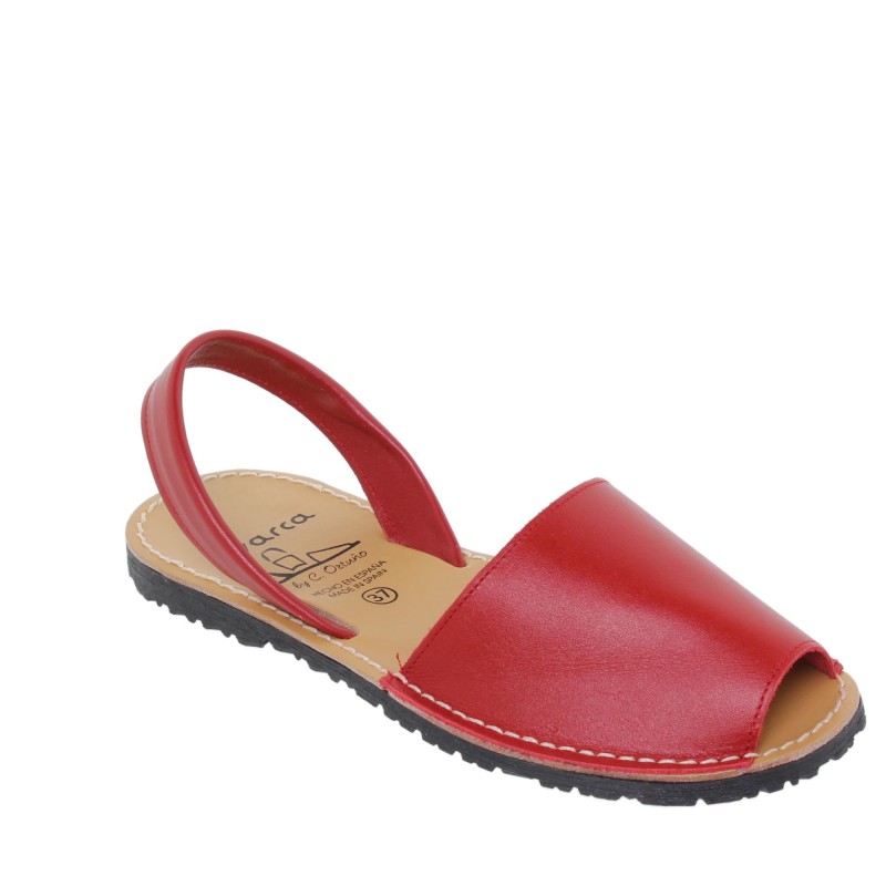 201 - Menorquina Plana Mujer Rojo