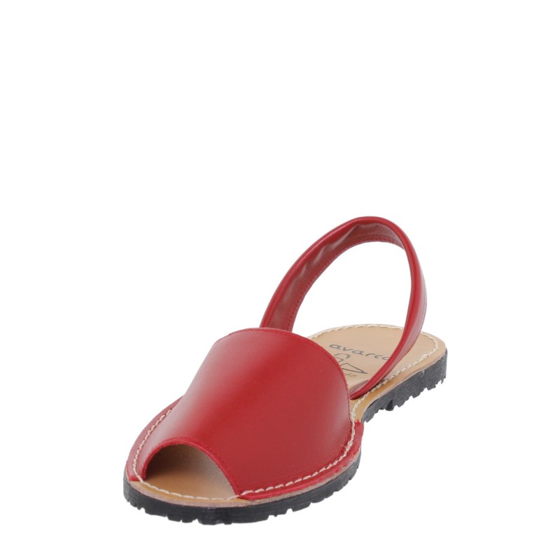 201 - Menorquina Plana Mujer Rojo