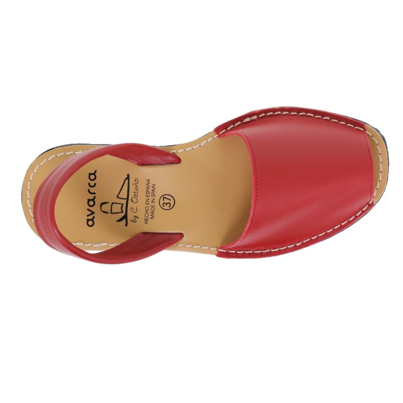 201 - Menorquina Plana Mujer Rojo