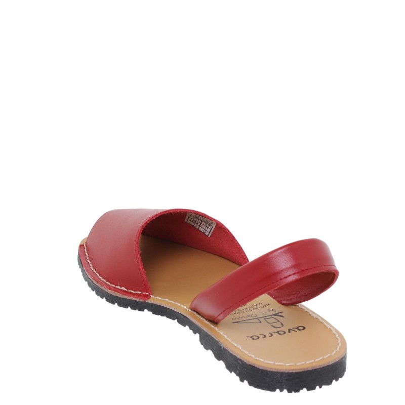 201 - Menorquina Plana Mujer Rojo