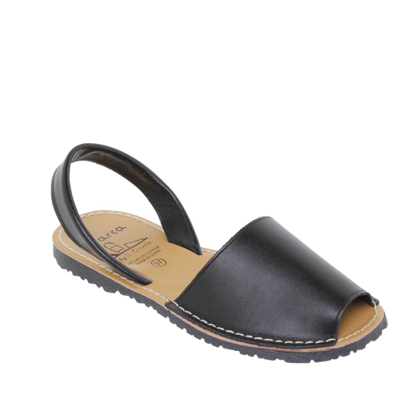 201-CABALLERO - Menorquina Plana Negro