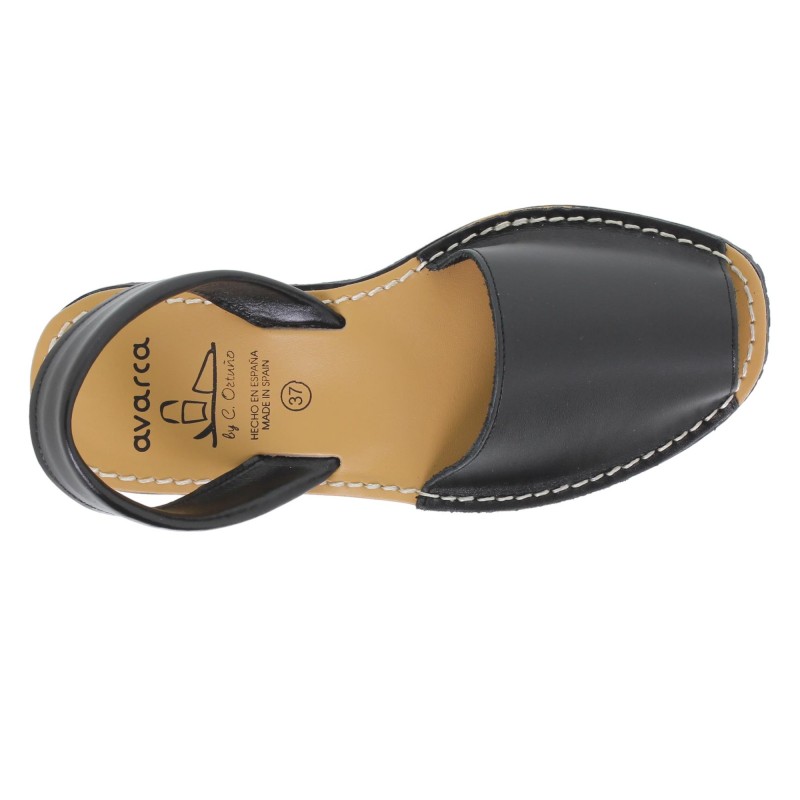201-CABALLERO - Menorquina Plana Negro